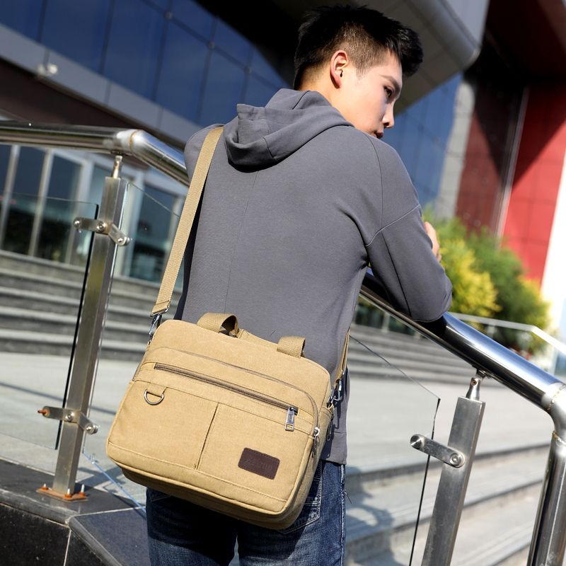 Hàng sẵn có-Nam Túi Messenger Ba lô Túi đeo vai Túi đeo chéo thời trang Túi đeo vai bên nhẹ Túi xách vải Túi xách phù hợp cho mọi trận đấu Túi xách túi vuông nhỏ