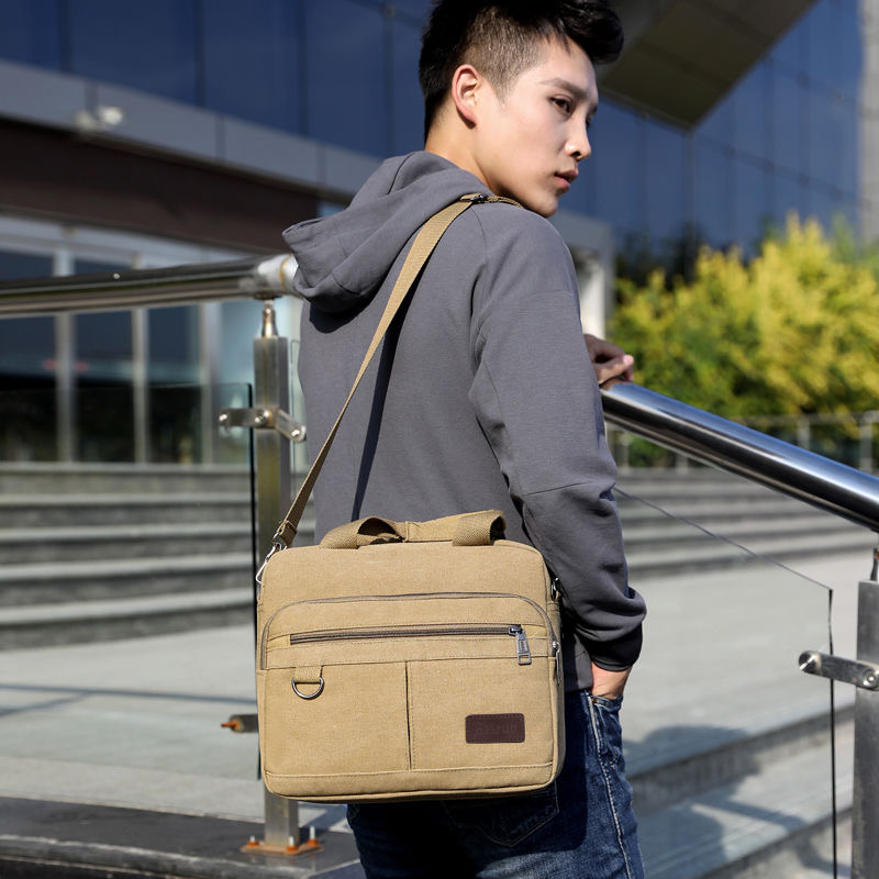 Hàng sẵn có-Nam Túi Messenger Ba lô Túi đeo vai Túi đeo chéo thời trang Túi đeo vai bên nhẹ Túi xách vải Túi xách phù hợp cho mọi trận đấu Túi xách túi vuông nhỏ