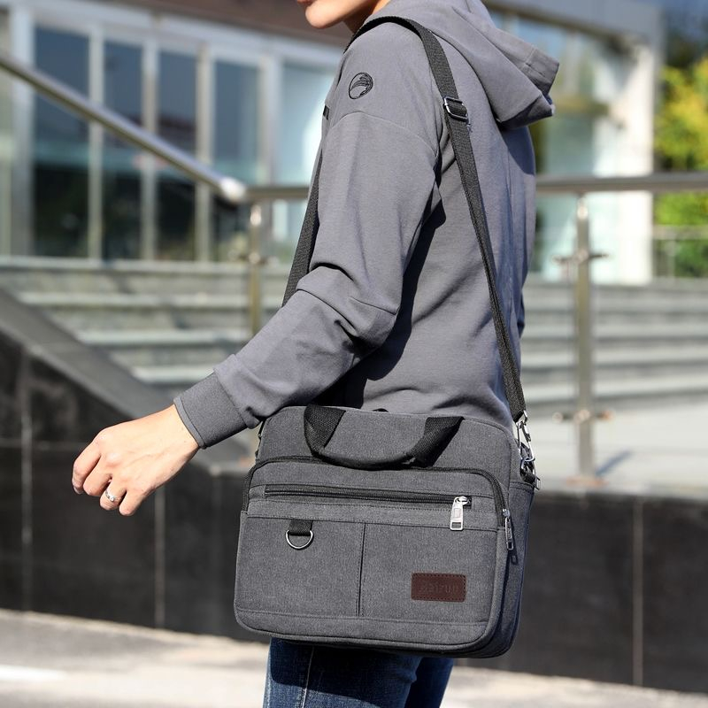 Hàng sẵn có-Nam Túi Messenger Ba lô Túi đeo vai Túi đeo chéo thời trang Túi đeo vai bên nhẹ Túi xách vải Túi xách phù hợp cho mọi trận đấu Túi xách túi vuông nhỏ