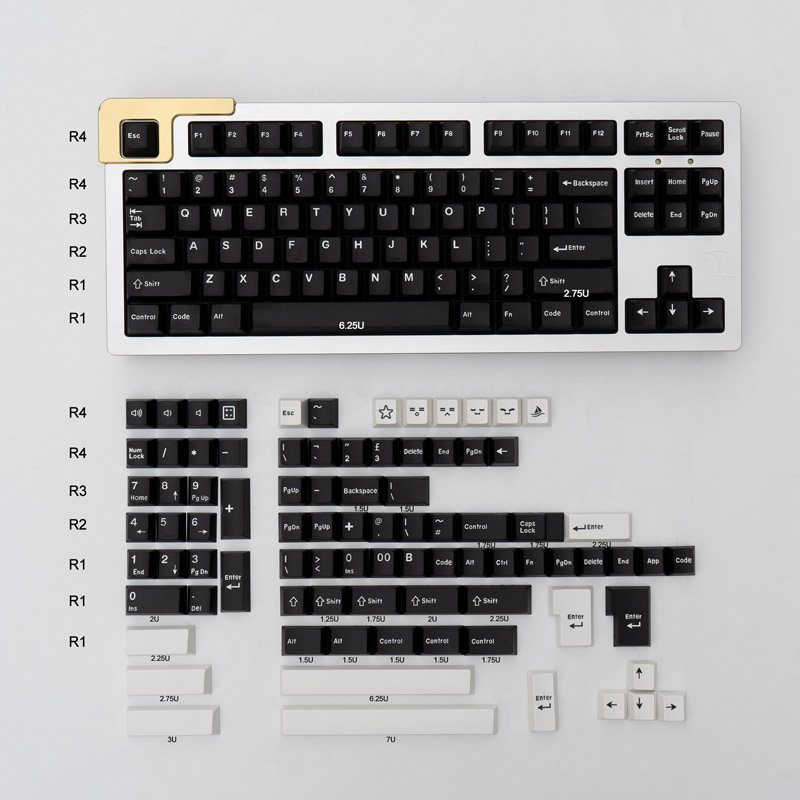 Nút Bàn Phím Thay Thế In Chữ Tiếng Anh Cho Bàn Phím Cơ 61 / 64 / 68 / 75 / 84 / 87 / 96 / 980 / 100