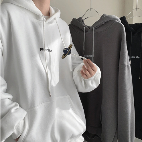 Áo hoodie Dáng Rộng In Chữ Phong Cách Thời Trang Hàn Quốc Cho Nam Giới Có Size m-5xl