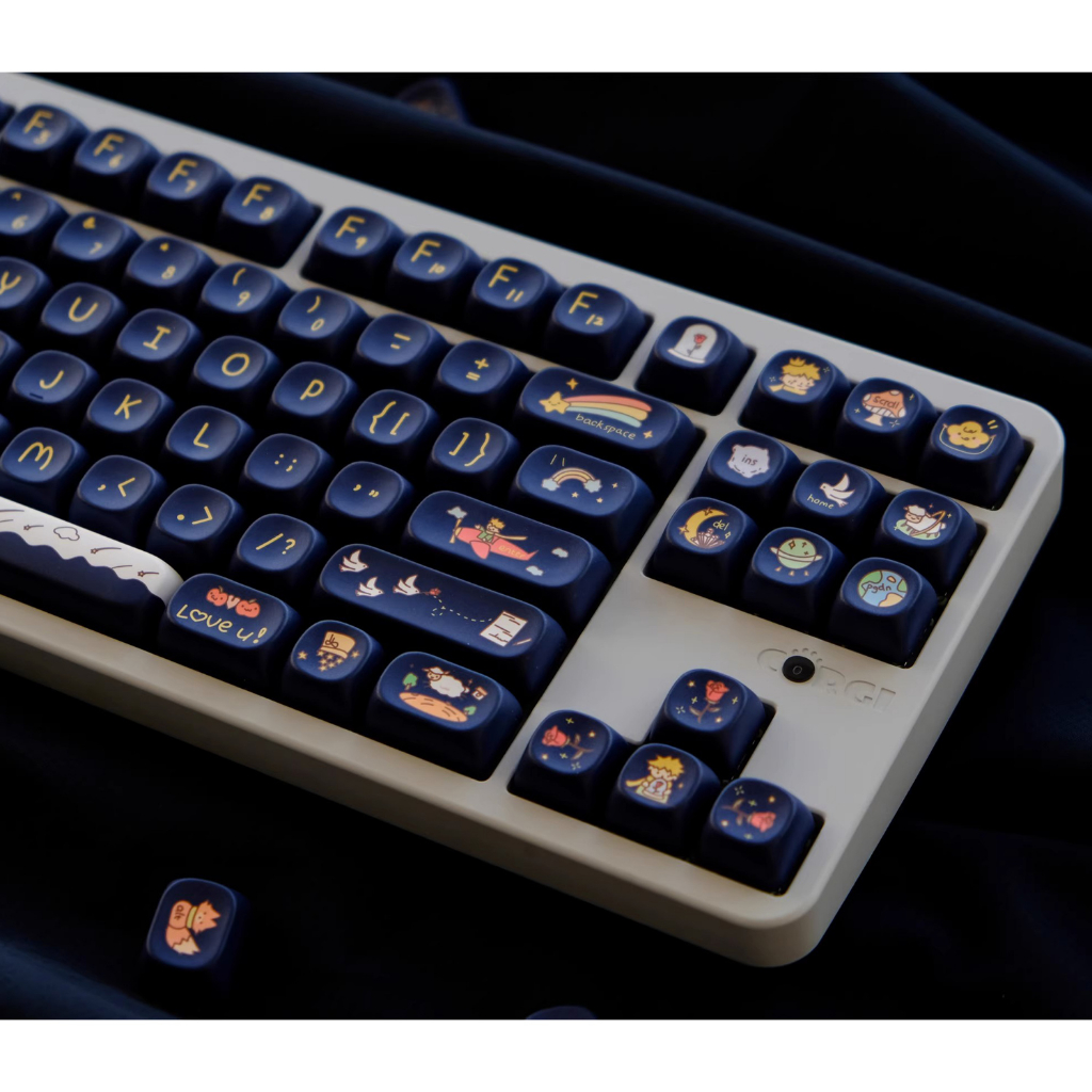 The Little Prince Keycaps PBT Material XOA profile five side dye sub 126keys Suitable For 61/68/71/84/87/96/104 And Other Mechanical Keyboards