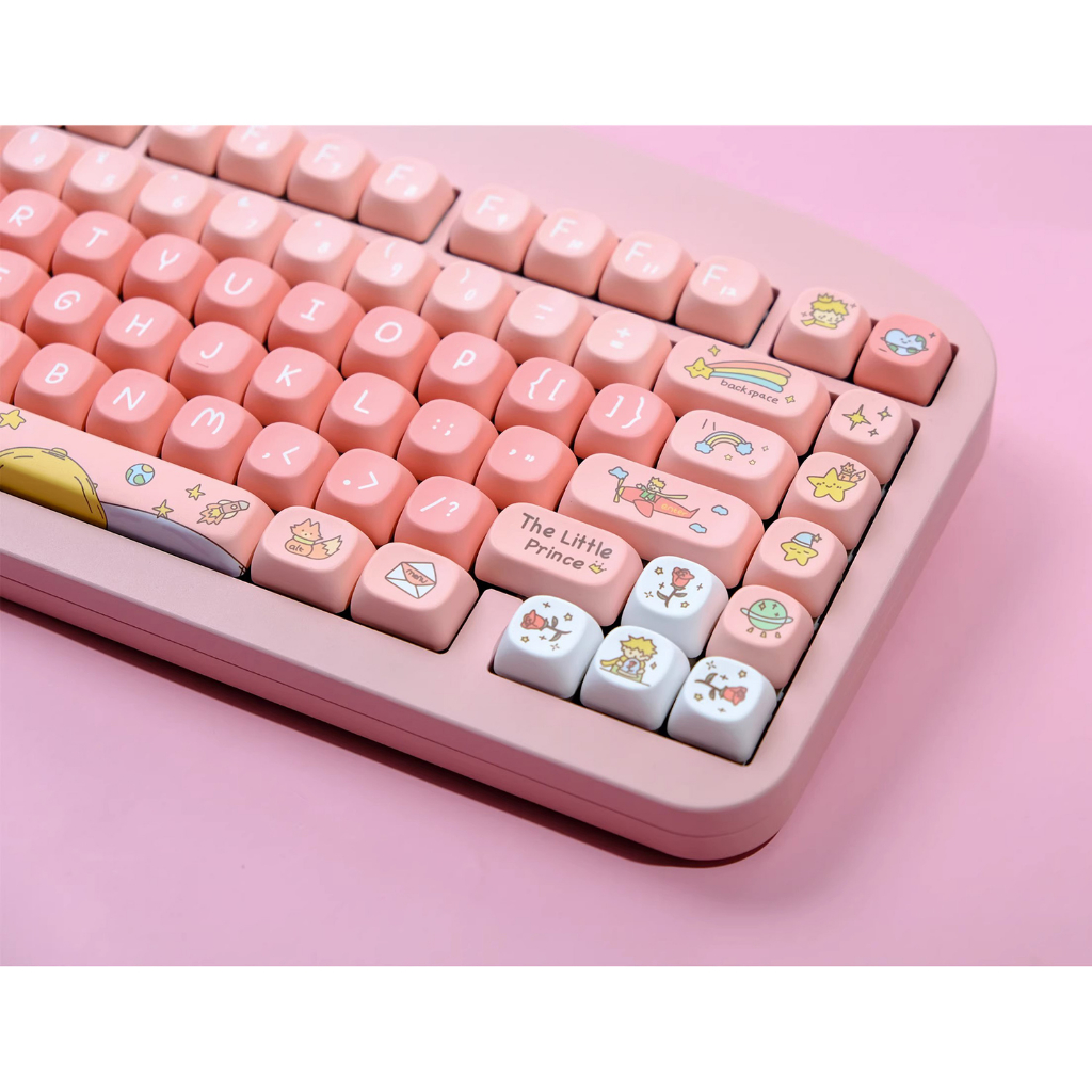 The Little Prince Keycaps PBT Material XOA profile five side dye sub 126keys Suitable For 61/68/71/84/87/96/104 And Other Mechanical Keyboards