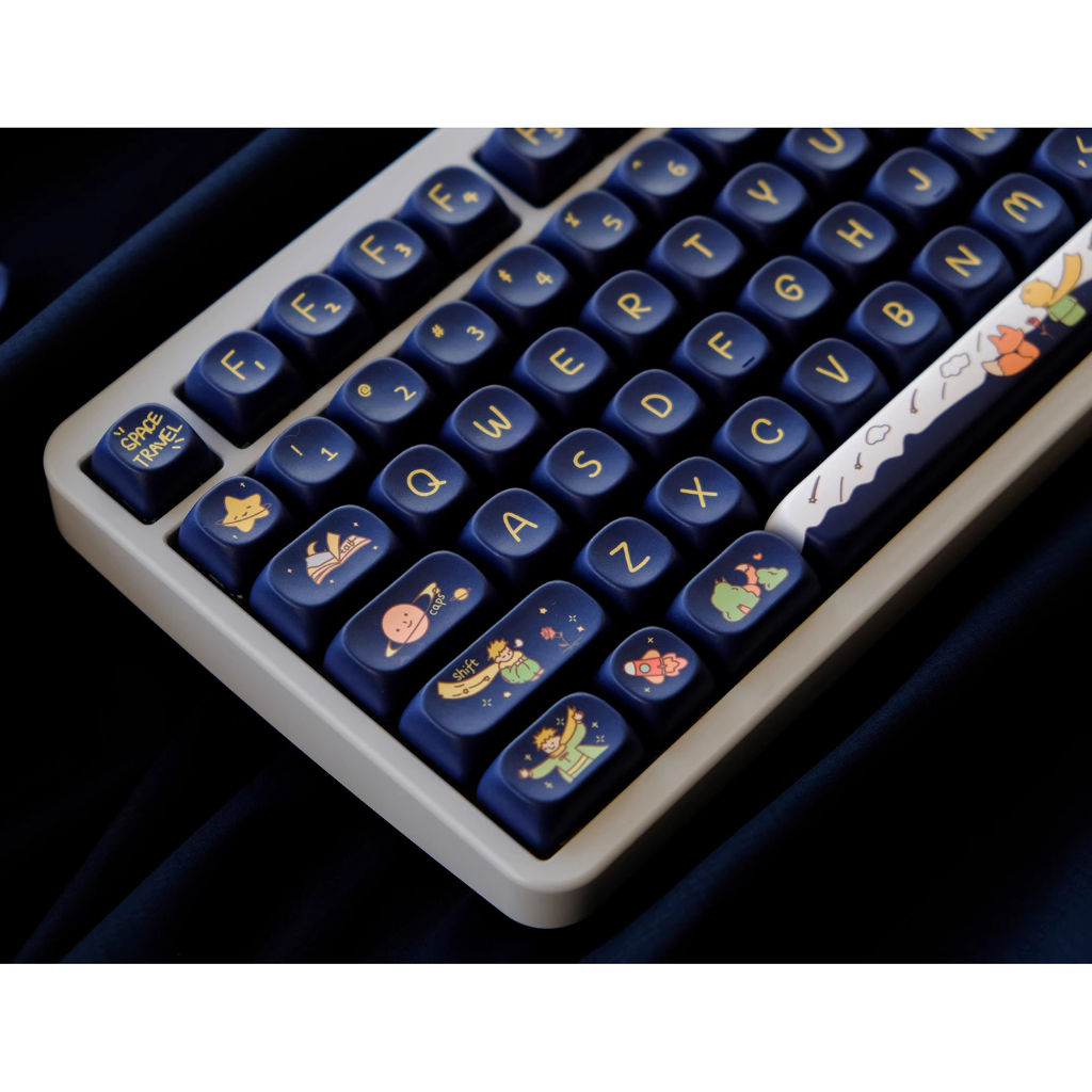 The Little Prince Keycaps PBT Material XOA profile five side dye sub 126keys Suitable For 61/68/71/84/87/96/104 And Other Mechanical Keyboards
