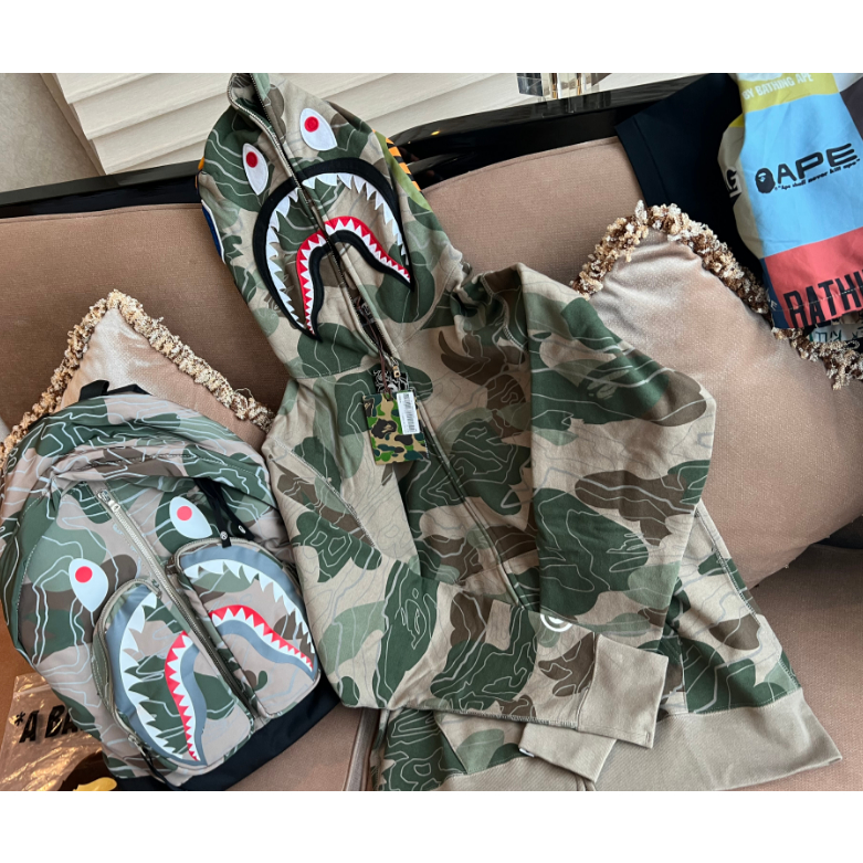 BAPE Mới Áo Khoác Hoodie Họa Tiết Rằn Ri Thời Trang Cho Nam Nữ