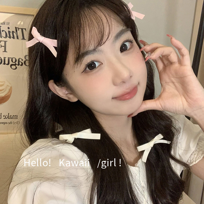 Dễ Thương Kẹp Tóc Nơ Ruy Băng Màu Đen Xinh Xắn Cho Nữ