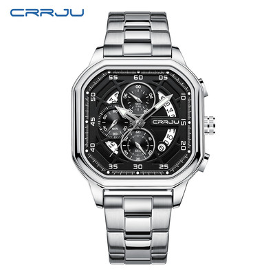 Crrju Đồng Hồ quartz Đa Năng Chống Thấm Nước 2314xs Chất Liệu Thép Không Gỉ Phong Cách retro Cho Nam