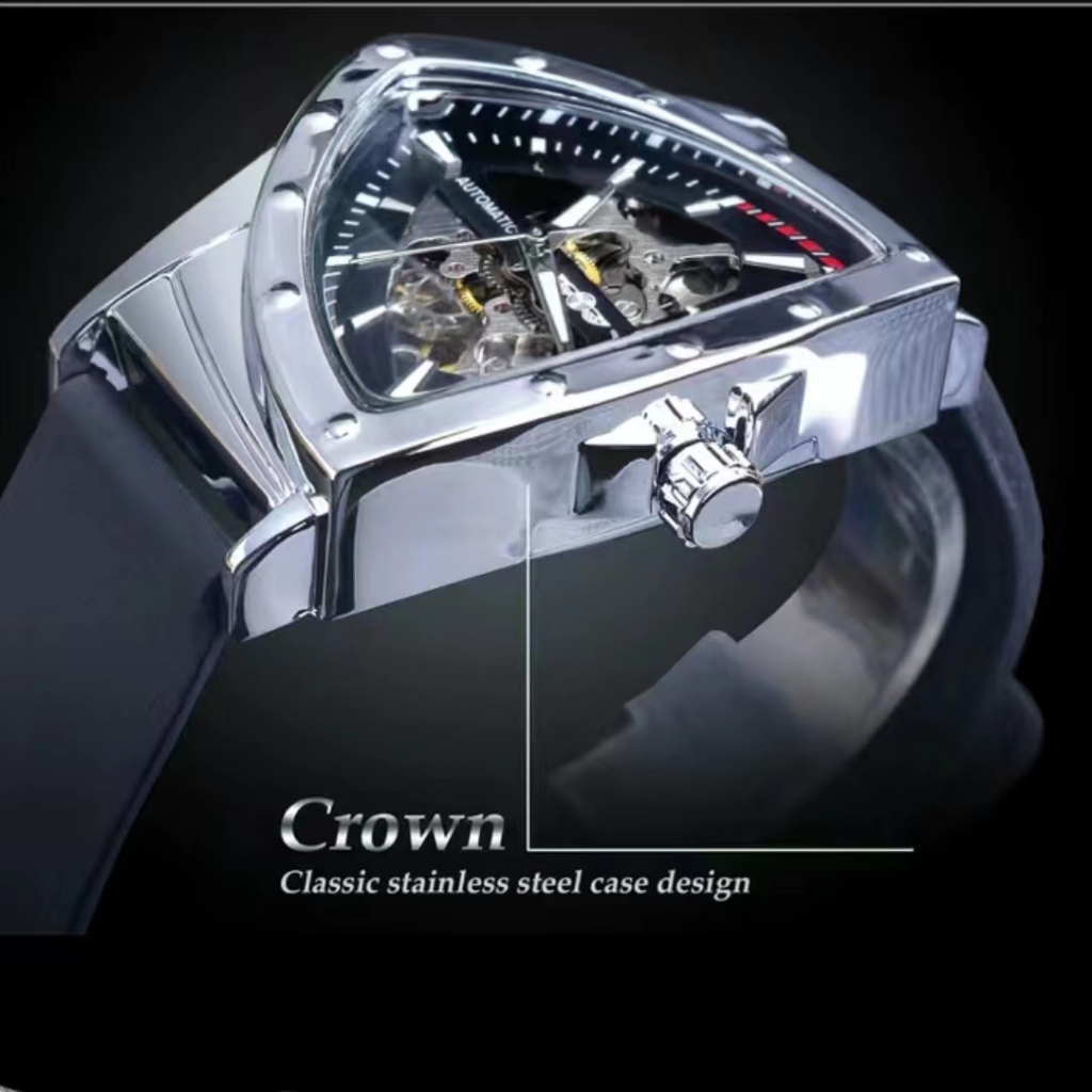 Đồng Hồ Cơ Tự Động Phát Sáng Thiết Kế Đơn Giản Thời Trang Cho Nam