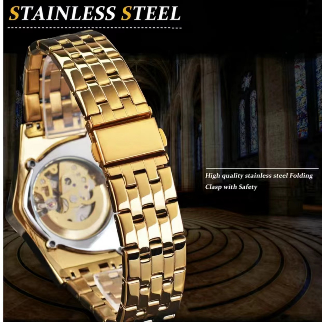 Đồng Hồ Cơ Tự Động Phát Sáng Thiết Kế Đơn Giản Thời Trang Cho Nam