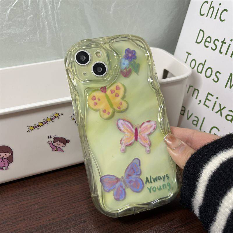Ốp Điện Thoại TPU Họa Tiết Bươm Bướm Cho iPhone 14 XR 13 11 12 Pro Max 8 7 6 6S Plus X Xs Max Se 2020 13 12 11