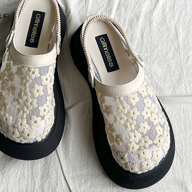 Giày Sandal Dạng Lưới Thoáng Khí Đế Dày Tăng Chiều Cao Thời Trang Mùa Hè Cho Nữ
