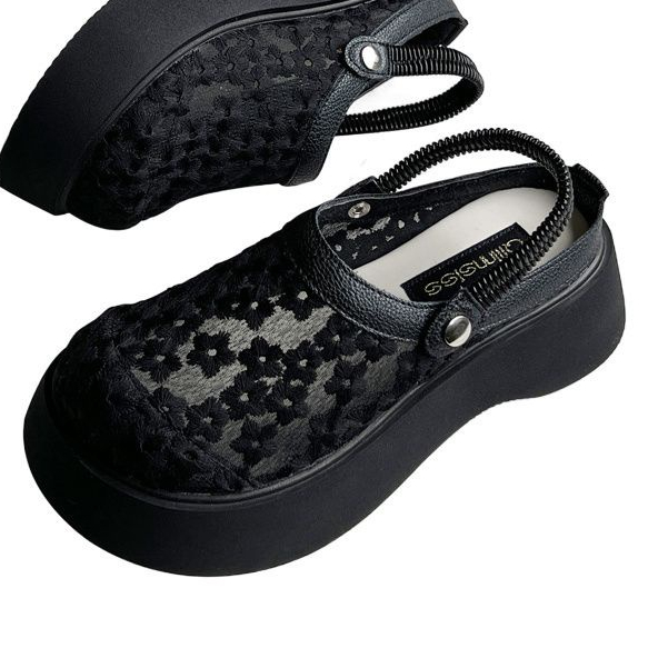 Giày Sandal Dạng Lưới Thoáng Khí Đế Dày Tăng Chiều Cao Thời Trang Mùa Hè Cho Nữ