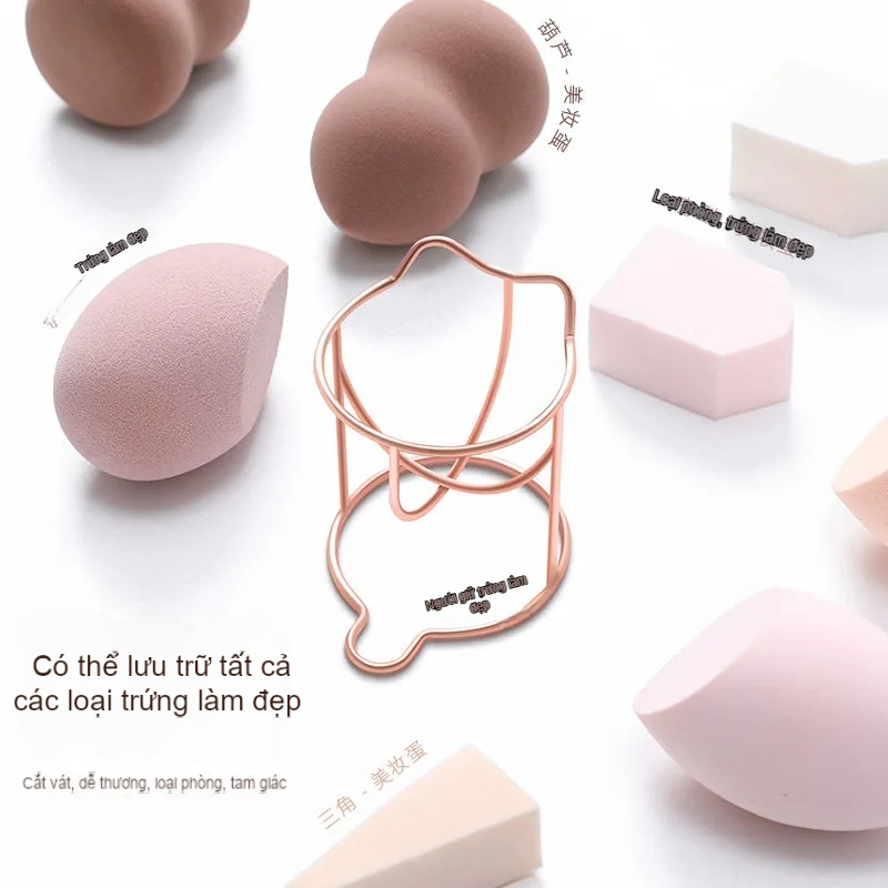 Giá Kim Loại Phơi Khô Mút Trang Điểm Hình Quả Trứng Dễ Thương