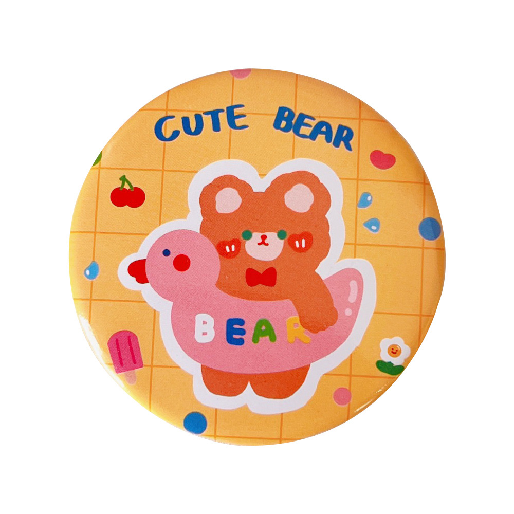 Gương Trang Điểm mini Kiểu Tròn Họa Tiết Hoạt Hình Dễ Thương 1k