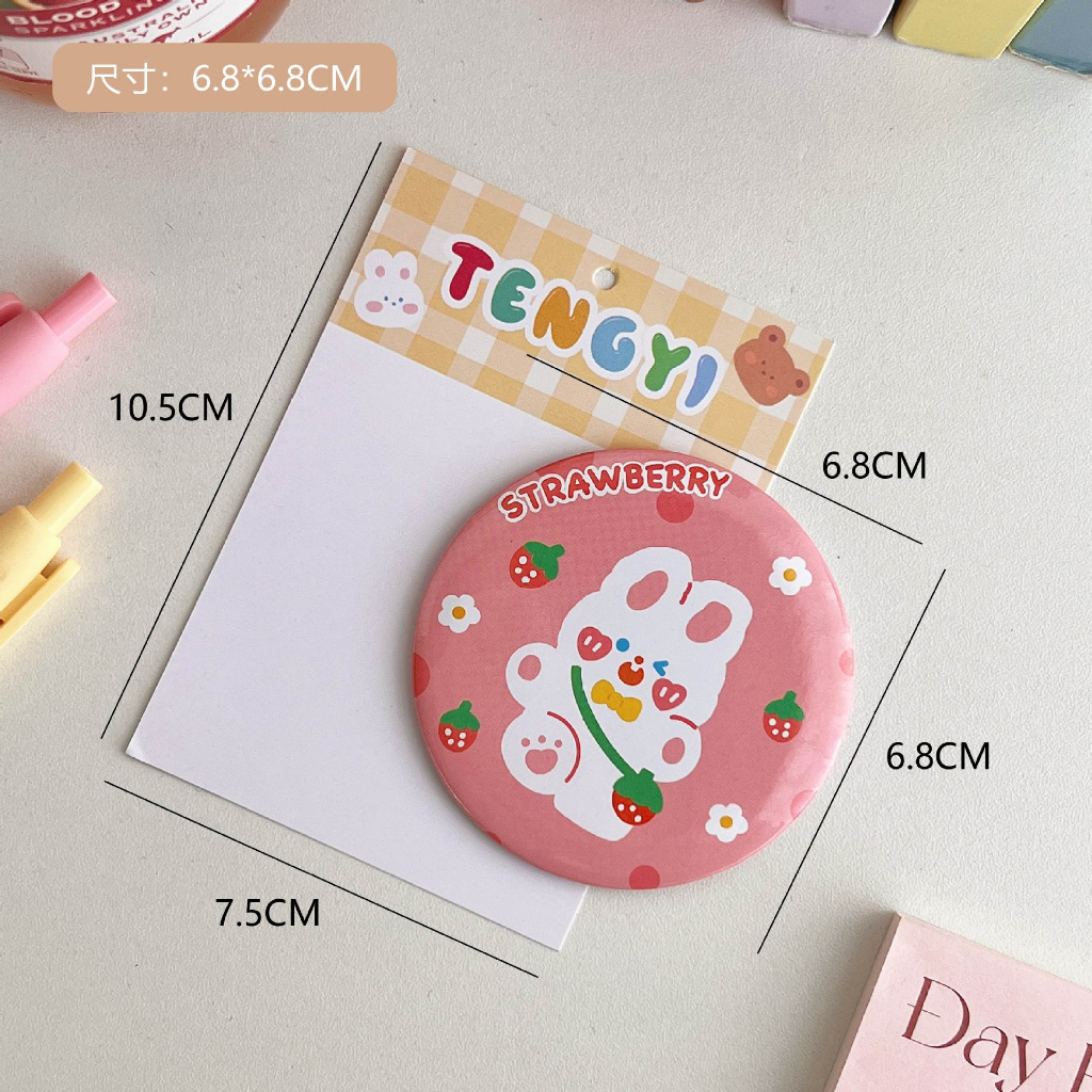 Gương Trang Điểm mini Kiểu Tròn Họa Tiết Hoạt Hình Dễ Thương 1k