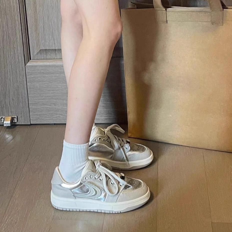 GUDETU❤Giày Thể Thao Đế Bằng Thoáng Khí Đa Năng Phong Cách Retro Thời Trang Cho Nữ