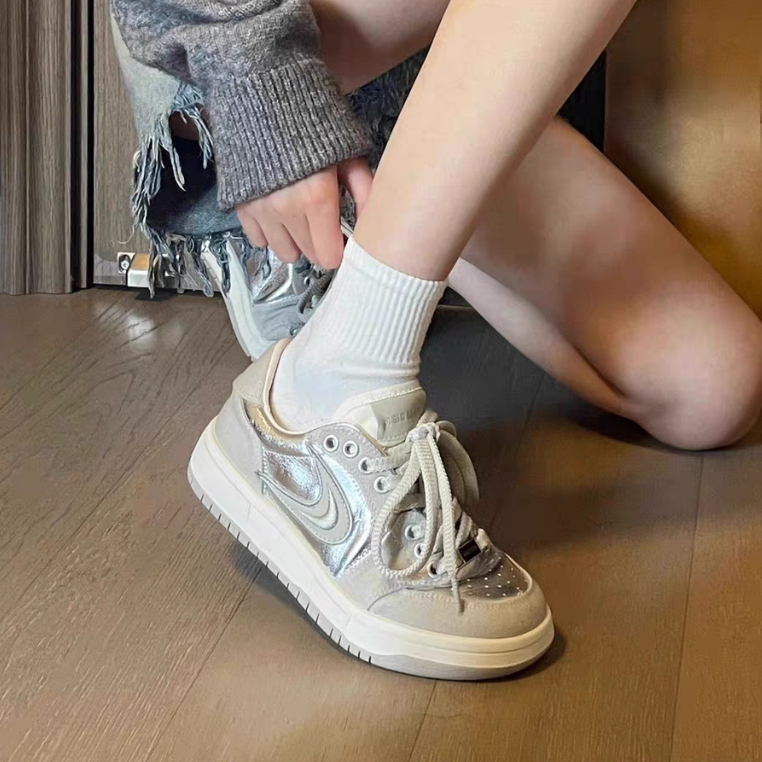 GUDETU❤Giày Thể Thao Đế Bằng Thoáng Khí Đa Năng Phong Cách Retro Thời Trang Cho Nữ