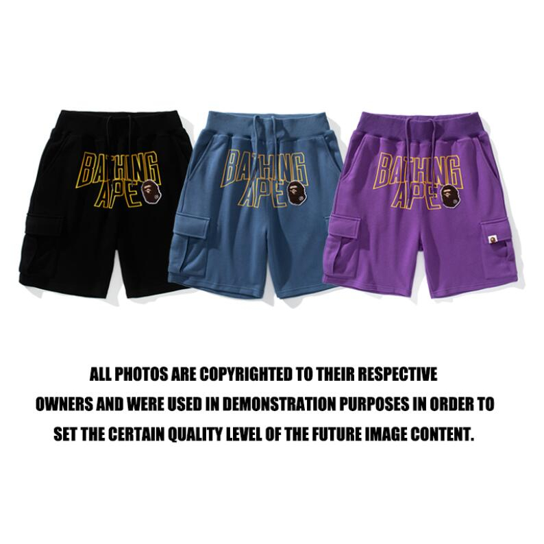 Bape Quần Short cotton Thêu Họa Tiết Cá Tính Dành Cho Nam Và Nữ
