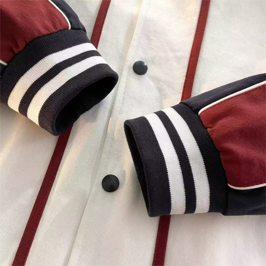 Áo Khoác Bóng Chày Nam Thêu Chữ Phối Màu Sắc Tương Phản Phong Cách Cổ Điển Thời Trang Xuân Thu 2023 Cho Nam Unisex phong cách Hàn Quốc áo Khoác Bomber Nam Cặp đôi