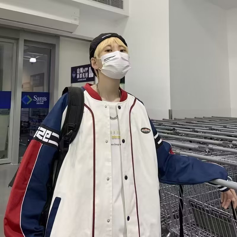 Áo Khoác Bóng Chày Nam Thêu Chữ Phối Màu Sắc Tương Phản Phong Cách Cổ Điển Thời Trang Xuân Thu 2023 Cho Nam Unisex phong cách Hàn Quốc áo Khoác Bomber Nam Cặp đôi