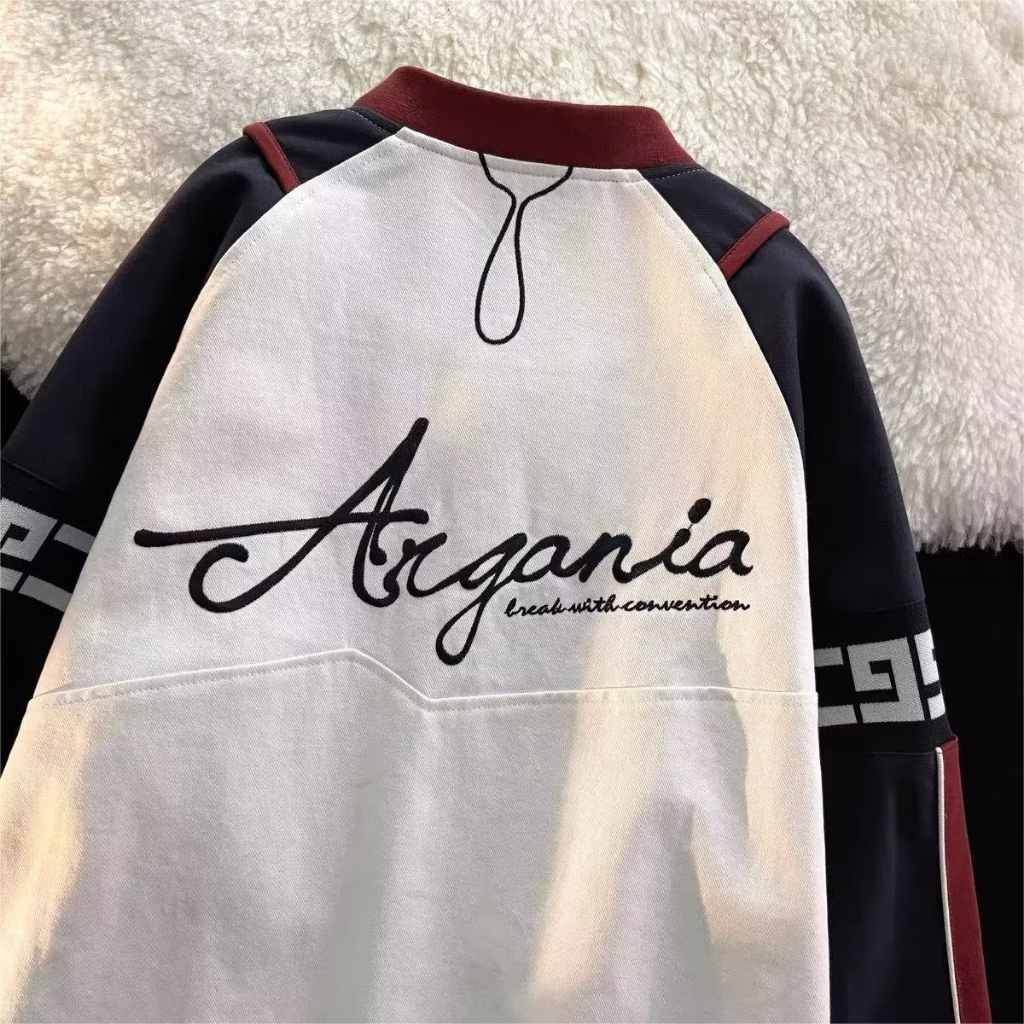 Áo Khoác Bóng Chày Nam Thêu Chữ Phối Màu Sắc Tương Phản Phong Cách Cổ Điển Thời Trang Xuân Thu 2023 Cho Nam Unisex phong cách Hàn Quốc áo Khoác Bomber Nam Cặp đôi