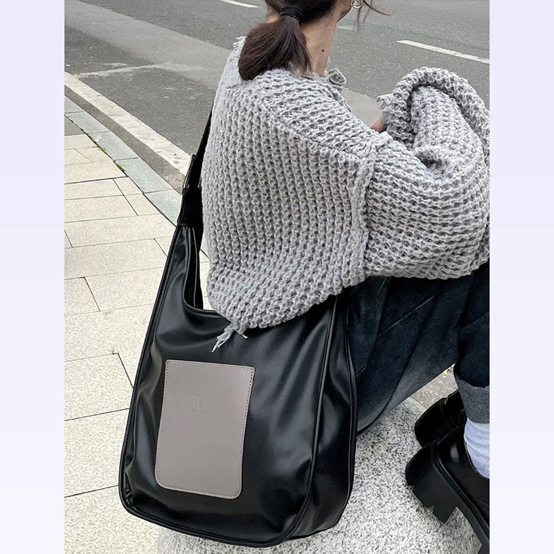 Guangluo Túi Đeo Vai Vải Oxford Màu Trơn Sức Chứa Lớn Thời Trang unisex