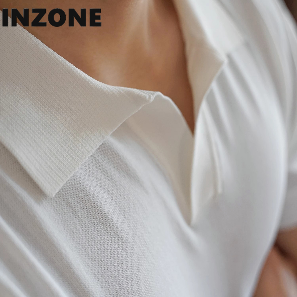 Áo sơ mi polo dệt kim cho nam thời trang giản dị hàn quốc mỏng dệt kim áo sơ mi polo ngắn tay