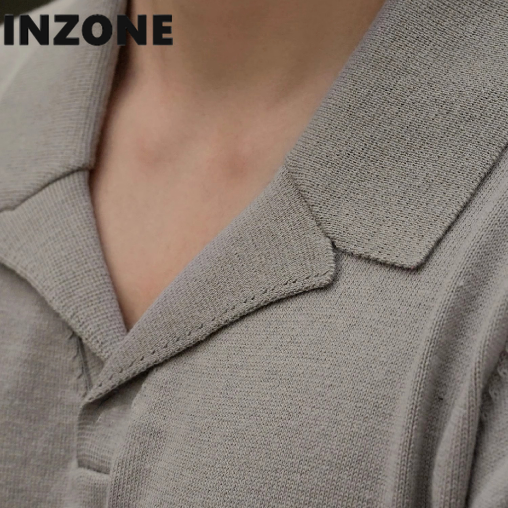 Áo sơ mi polo dệt kim cho nam thời trang giản dị hàn quốc mỏng dệt kim áo sơ mi polo ngắn tay