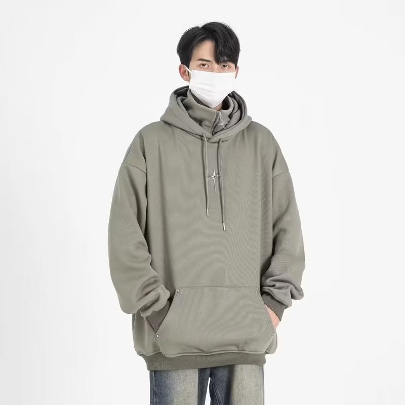 Mới Áo hoodie Dáng Rộng Phối Khóa Kéo Phong Cách hip hop Mỹ hoodie zip Thời Trang Áo Khoác Hoodie Nam Nữ