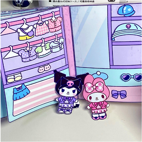 Mới dễ thương sáng tạo Sanrio DIY Sticker cuốn sách Kuromi Cinnamorolli Sticker Giai điệu của tôi Ha
