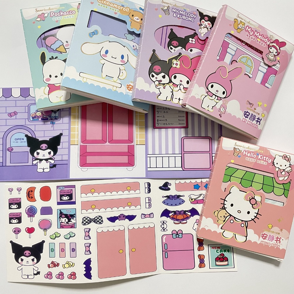 SANRIO Sách Đồ Chơi Kuromi Melody Thủ Công DIY Yên Tĩnh Cho Bé