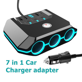 Tẩu Sạc 3 Cổng usb + 1 * c 12v / 24v 120w 7 Trong 1 Cho Xe Hơi