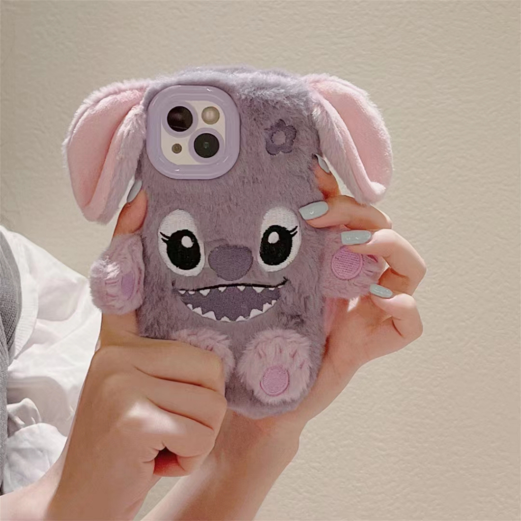 Hoạt Hình Ốp Điện Thoại Mềm Thêu Hình stitch Cho iphone15 14 13 12 11 pro max