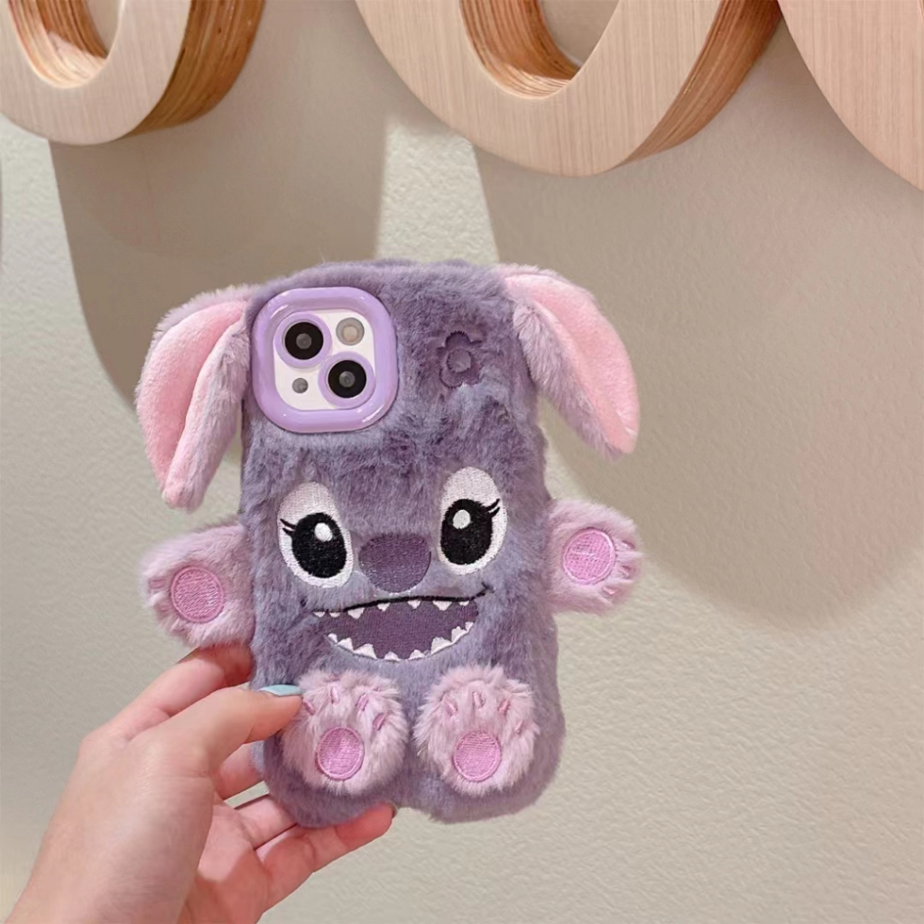 Hoạt Hình Ốp Điện Thoại Mềm Thêu Hình stitch Cho iphone15 14 13 12 11 pro max
