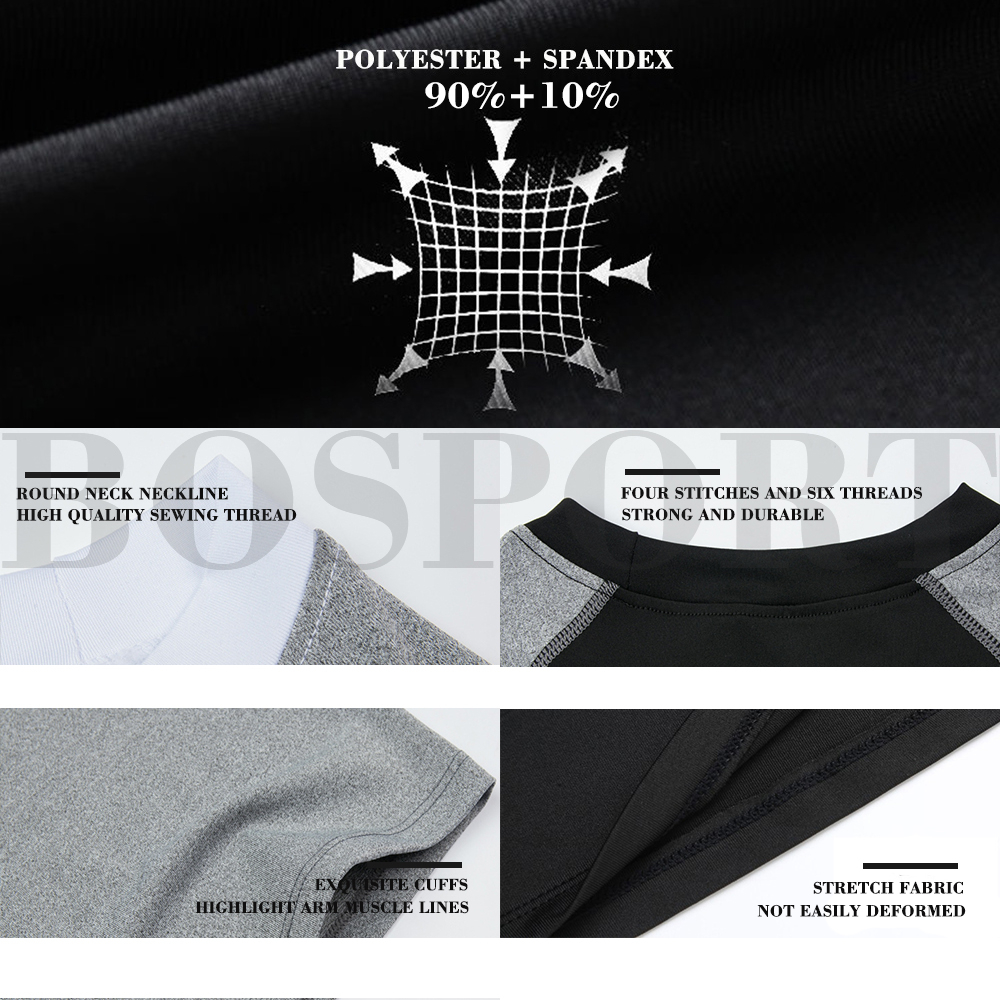 Bosport Áo Thun Thể Thao Ngắn Tay Siêu Nhẹ Nhanh Khô Cho Nam