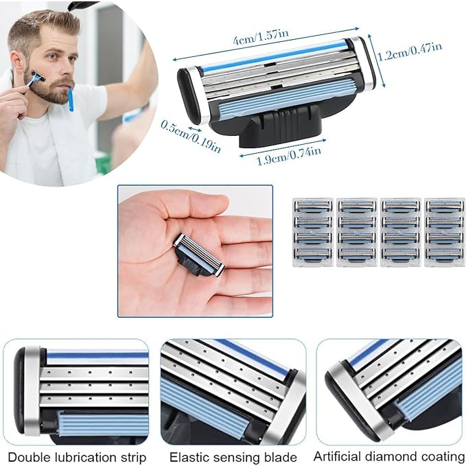 Set 16 / 12 Lưỡi Dao Cạo Thay Thế Chuyên Dụng Cho Máy Cạo Râu