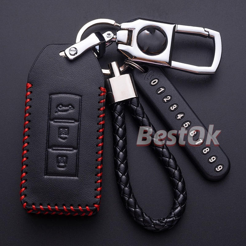 Bao Da Chìa Khoá Mitsubishi Xpander, Outlander, Triton, Attrage, Mirage, Pajero Sport handmade Da Thật 003