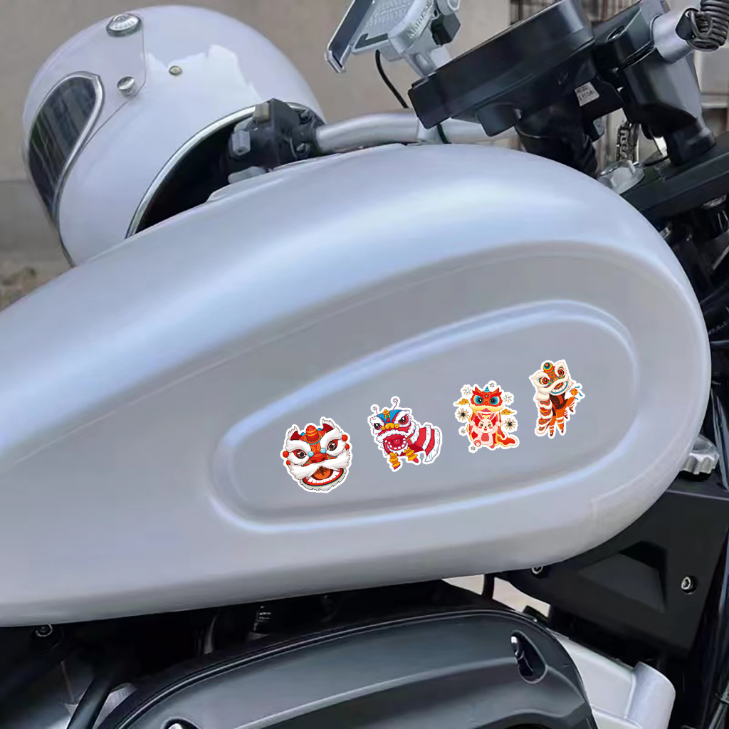Bộ 50 Miếng Dán Trang Trí Laptop / Điện Thoại / Mũ Bảo Hiểm / Động Cơ / Xe Hơi Chống Thấm Nước Họa Tiết Sư Tử Phong Cách Trung Hoa Độc Đáo diy