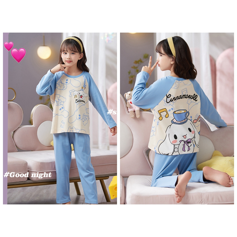 Bộ Đồ Ngủ Pijama Tay Dài In Hình kuromi Dễ Thương Cho Bé Gái