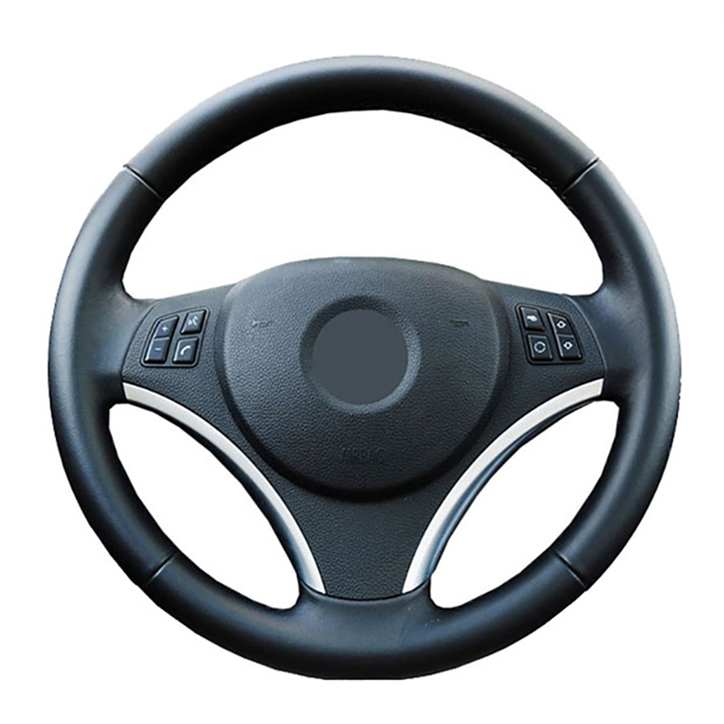 Handmade Màu Đen Microfibre Da Vô Lăng Bao Tùy Chỉnh Vô Lăng Bao Tương Thích Cho Xe BMW E90 325i 330
