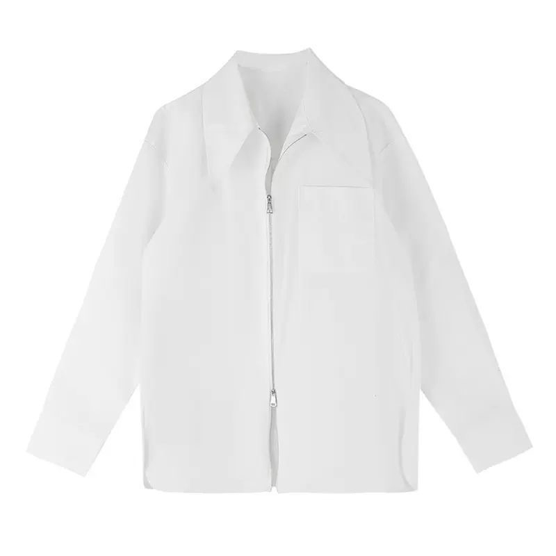 Xiaozhainv Set Áo croptop denim Dài Tay + Chân váy jean Dài Lưng Cao + Áo Sơ Mi Cổ Bẻ Thời Trang Hàn Quốc Cho Nữ