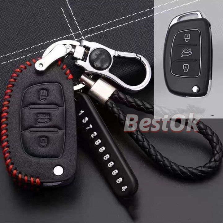 Vỏ Da Bảo Vệ Chìa Khóa Xe Hơi Hyundai matrix getz accent Elantra atos i10 i20 i30 HB20 IX25 IX35 IX45 starex Ioniq Elantra