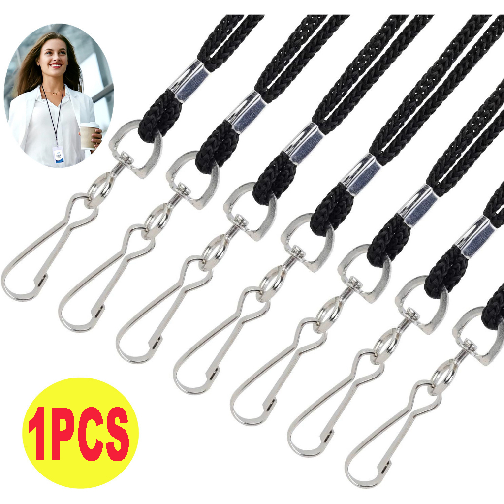 1 Dây Buộc Màu Đen 36 "Kèm Móc Chữ j Cho Thẻ id Giá Đỡ