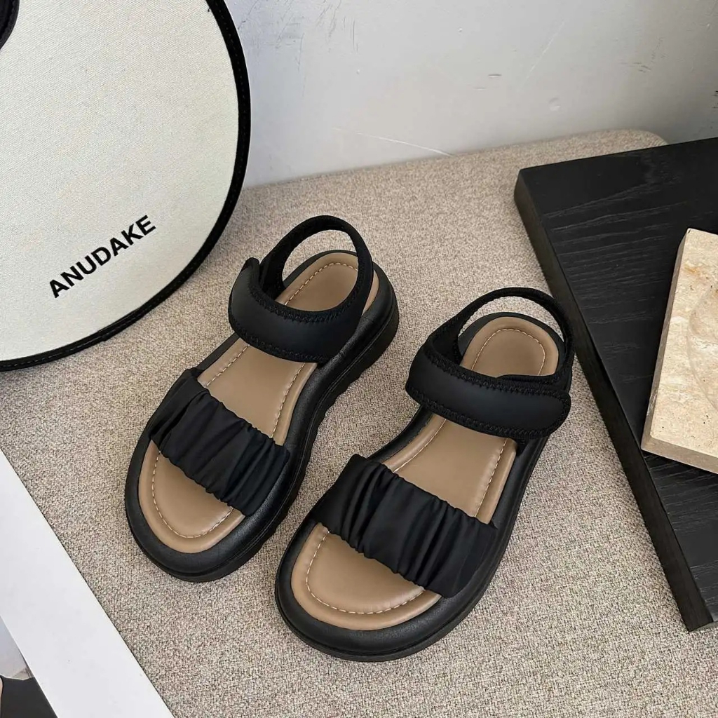 Xăng đan Đế Phẳng Dày Dặn Phong Cách Thời Trang Pháp Mùa Hè 2023