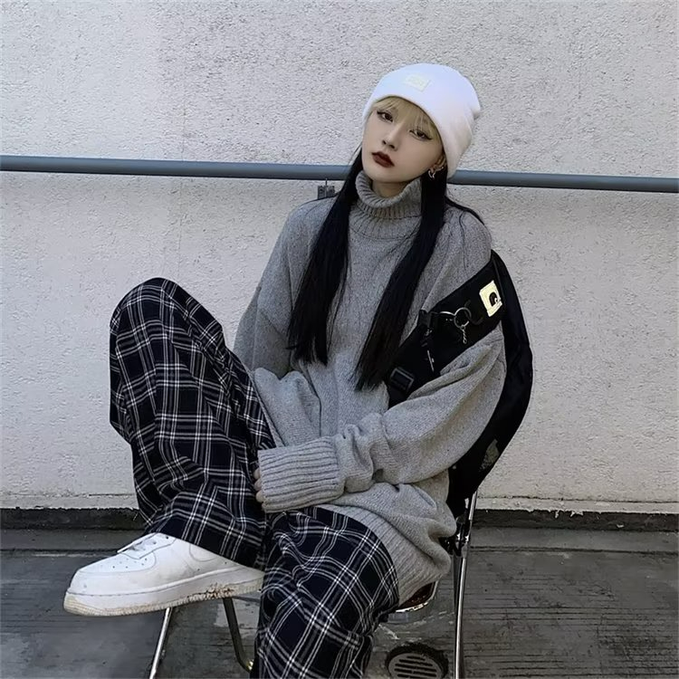 ✦AFFLIGA✦Áo sweater Trơn Màu Cổ Cao Thời Trang Hàn Quốc Dành Cho Nam / Size m-8xl