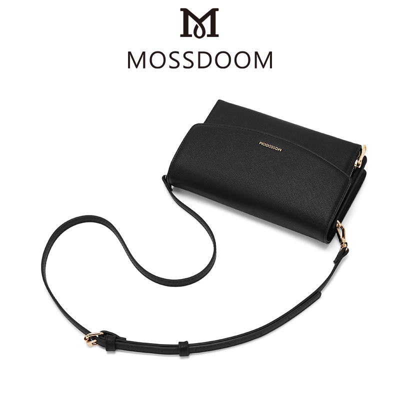 Túi đeo chéo nữ MOSSDOOM có khóa kéo đựng điện thoại