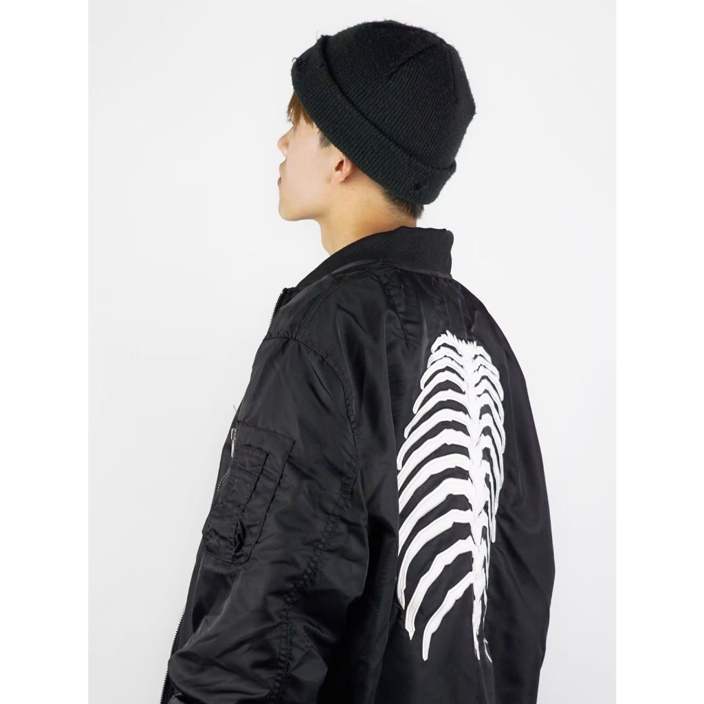 Bossyhome Áo Khoác Bóng Chày In Hình Bộ Xương Phong Cách Mỹ Thời Trang Cho Cặp Đôi