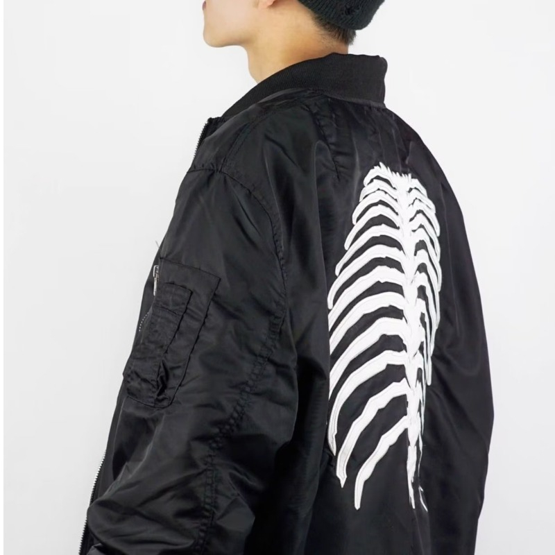 Bossyhome Áo Khoác Bóng Chày In Hình Bộ Xương Phong Cách Mỹ Thời Trang Cho Cặp Đôi