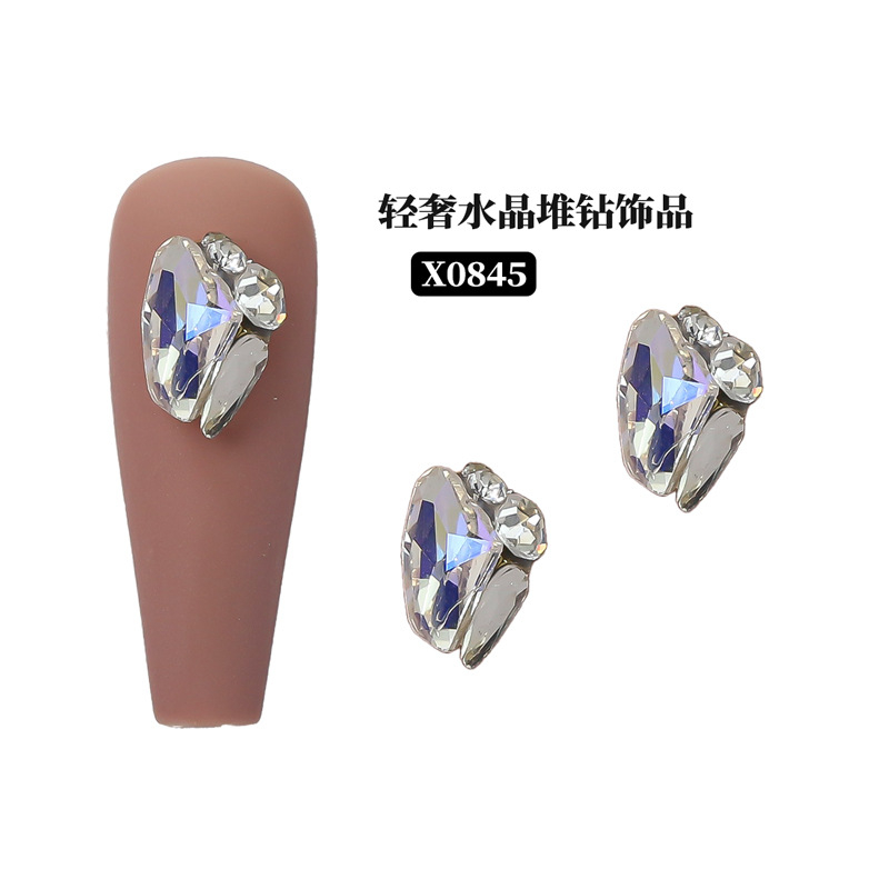 Sản Phẩm Nâng Cao Móng Tay Pha Lê Kim Cương Hoàn Thiện Siêu Lấp Lánh Hình Chữ Nhật Góc Phải Trang Trí Móng Thủ Công