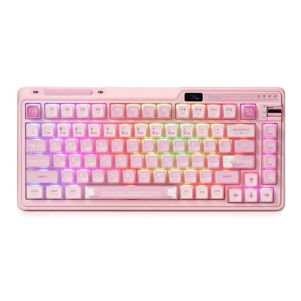 Kzzi Bàn Phím Cơ gaming kezhi k75 pro + Không Dây 80% rgb Màu Vàng / Bạc